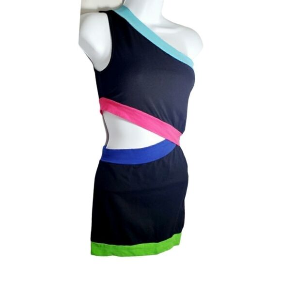 Multi Colored Asymmetrical Dress - Picture 2 of 4